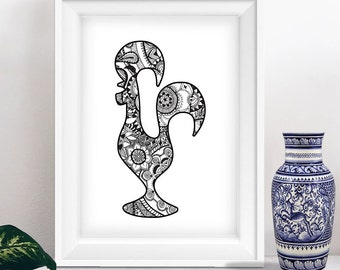 Wall Art Portugal Print Barcelos Rooster Wall Art Decor Portuguese Home Decor Gift for Mom Mother in law gift