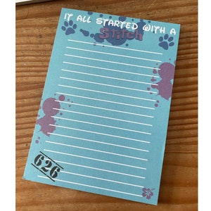A6 Notepad It All Started With A Stitch | Disney Inspired Notepad | Disney Gifts Stationery | Disney Notepad