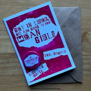 Mean Girls onthullen kaart en badge / Muzikale wenskaart Mean Girls