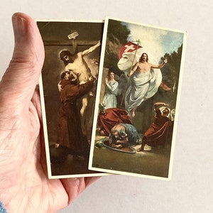 Kruisiging en opstanding van Christus Heilige kaarten met St. Franciscus