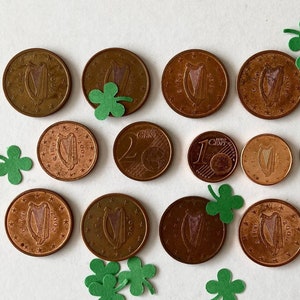 Irish Coins Pack, 15 Irish Harp Coins From Ireland