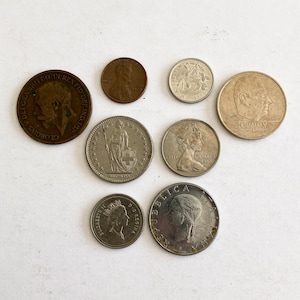 8 Mixed Foreign Coins (1919–1990s) #1, What You See Is What You Get!