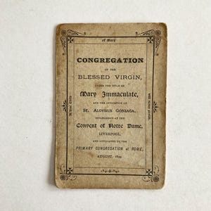 Congregazione della Beata Vergine Maria 1859 Preghiera Effimera
