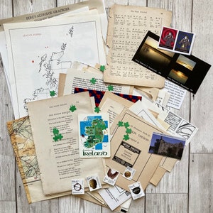 Ireland Paper Pack, oltre 70 effimeri e immagini vintage irlandesi per l'artigianato
