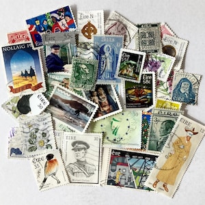 Vintage Ireland Stamp Collection: 35 Unique Used Stamps