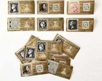 Vintage Umm Al Qiwain & Cairo Stamp Exhibition Stamps