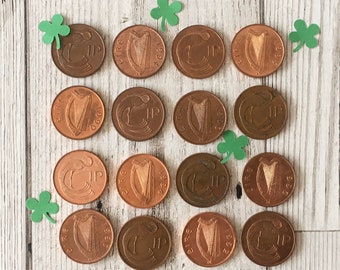 Irish Penny Coins x 7 - Celtic Design Pennies From Ireland