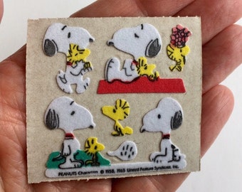 Snoopy and Woodstock Furry Stickers - Peanuts Ephemera (16 Stickers)