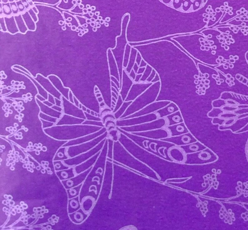 Butterfly Gift Wrap Purple Butterfly Garden Vintage Paper Etsy