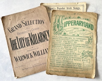 Vintage Irish Themed Antique Sheet Music Collection (c. 1914–1930s)
