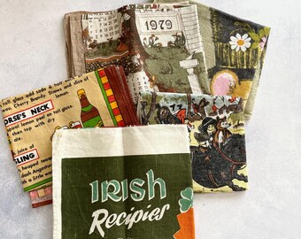 Vintage Irish Linen Tea Towels - Set of 5