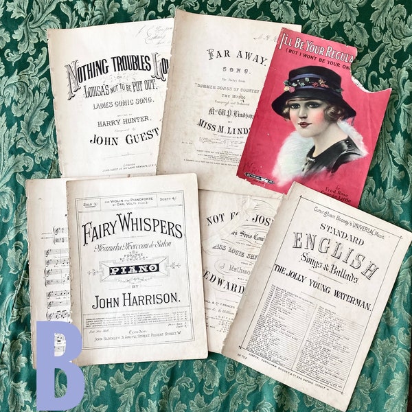 Antique Music Bundle With Large Music Pages For Crafting