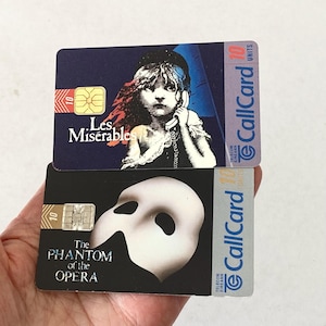 Ierse telefoonkaarten met theaterthema (jaren 90) - Phantom of the Opera/Les Miserables