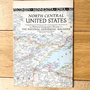 Mapa geográfico nacional del centro norte de los Estados Unidos de 1948