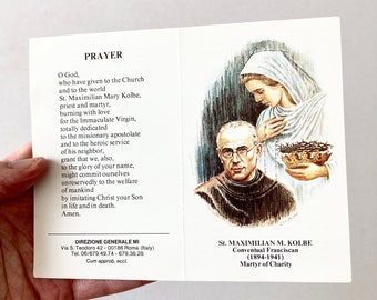 St. Maximillian Kolbe Vintage Gebetskarte