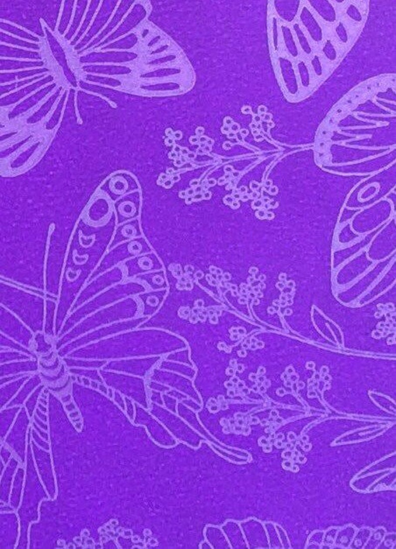 Butterfly Gift Wrap Purple Butterfly Garden Vintage Paper Etsy