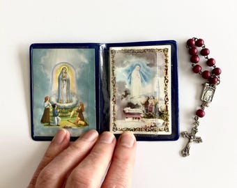 Vintage Fatima Rosary Beads, Prayer Cards & Wallet – "My Rosary"