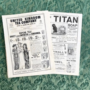 Anuncios antiguos (1893) - Noticias ilustradas de Londres de la época victoriana (páginas de gran tamaño)