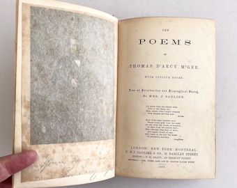 Antique Poetry Book (1870) - The Poems of Thomas D'Arcy McGee