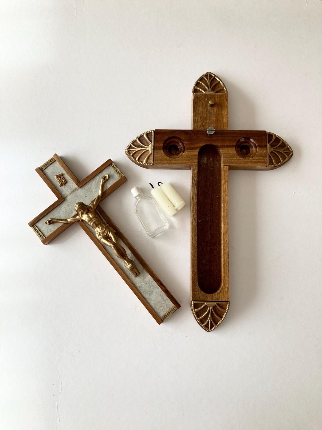 Vintage Last Rites Wooden Crucifix - Etsy