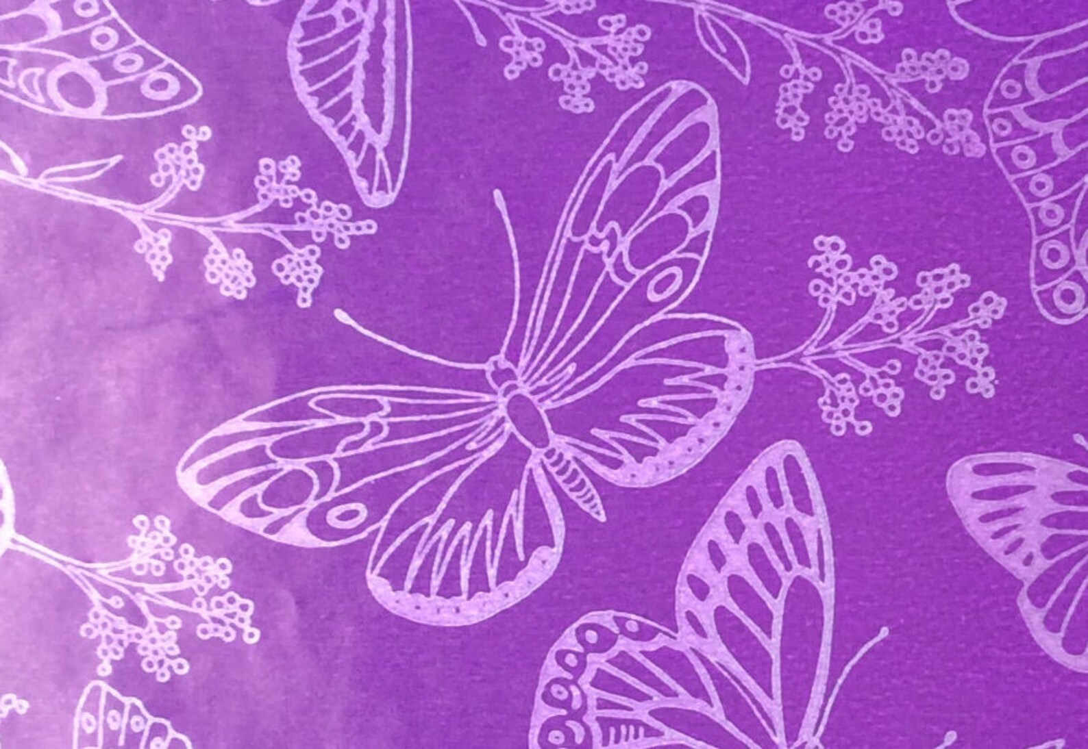 Butterfly Gift Wrap Purple Butterfly Garden Vintage Paper Etsy