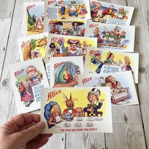 Cartes postales d'Alice au pays des merveilles (signées)