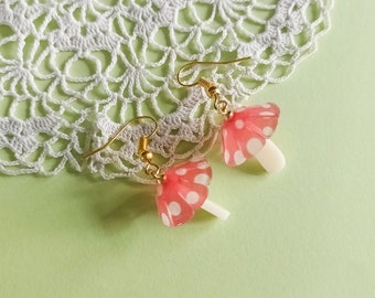 Amanita mushroom earrings