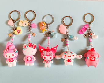Lindos llaveros de animales de color rosa - sakura