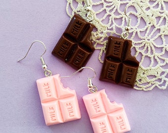 Pendientes de barra de chocolate