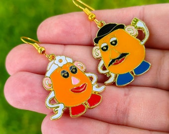 Boucles d'oreilles pendantes monsieur et madame patate