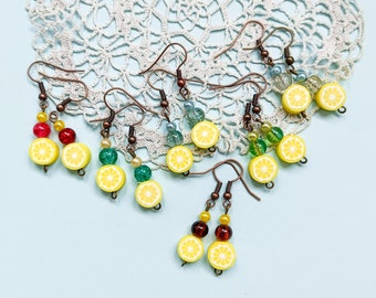 Little lemon earrings