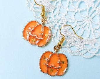 Jack'o lantern pumpkin earrings