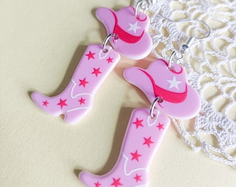 “Pink cowgirl” earrings