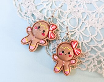 Kawaii gingerbread men earrings