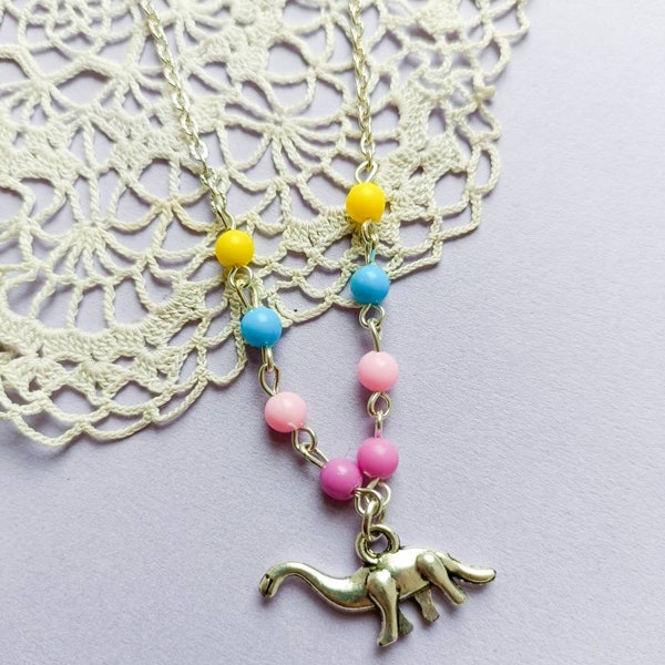 Collier dinosaure kawaii