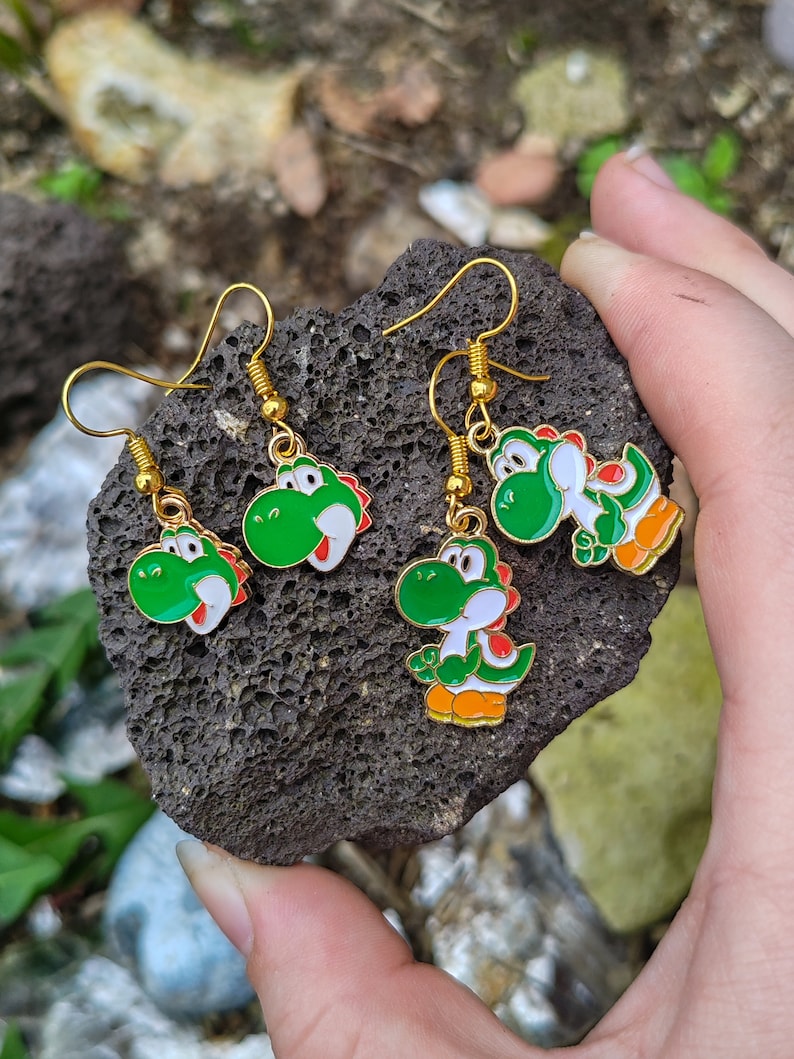 Yoshi the little dinosaur earrings image 1