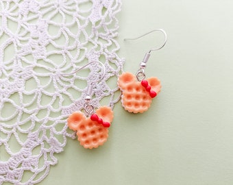 Waffle mouse earrings