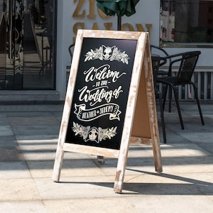 Welcome Wedding Sign | Chalkboard Decal | Custom Sign | Rustic Wedding Decor | Skull Artwork | Spooky Wedding