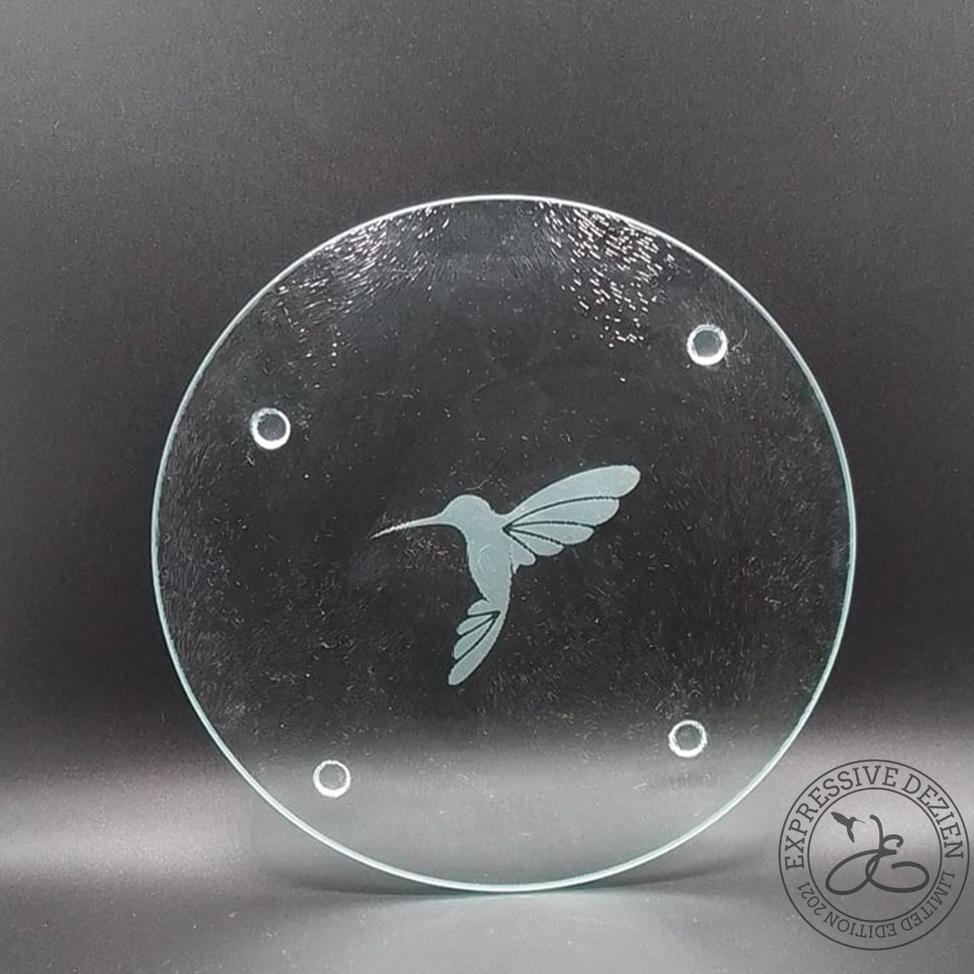 Etched Glass Round Trivet Cutting Board With Single Etsy