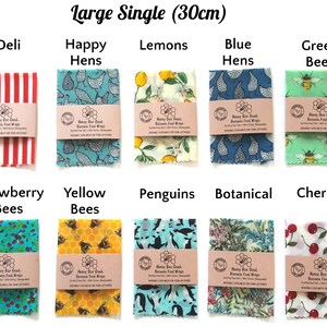 Reusable Beeswax Wraps, GREAT GIFTS, Earth Kind Sale, Certified Food Safe Eco Friendly Birthday Presents, Zero Waste Hostess Gift Single Large