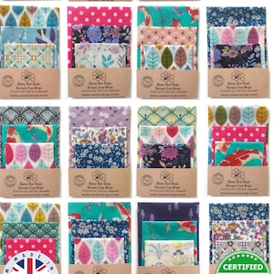 Award-Winning Beeswax Food Wraps, Handmade UK, Certified Food Safe, Pine Resin-Free