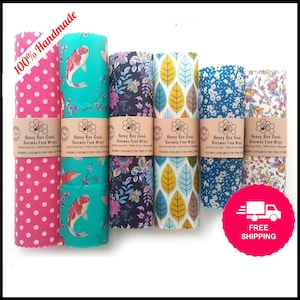 Beeswax Wraps, Award-Winning, Handmade in the UK, Reusable Sandwich Wraps, Biodegradable Food Wraps, Affordable Gifts!