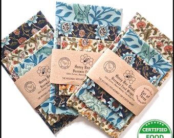 British Beeswax Wraps, Made by hand in the UK, Award-Winning, Pine Resin-FREE, Reusable Sandwich Wraps, Food Wraps, Great Gifts