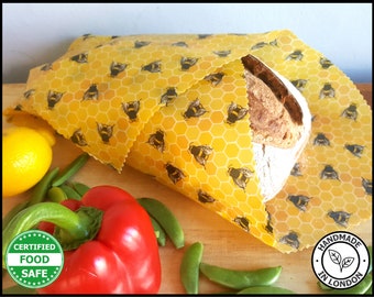 XXL Bread Wrap, Reusable Beeswax Food Wraps, Certified Food Safe wax wrap, Handmade Gifts, Birthday Presents, Eco Friendly Gifts