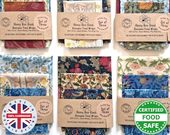 Beeswax Wraps, Award-Winning, Made by hand in the UK, Reusable Sandwich Wraps, Food Wraps, Large & xxl Bread Wrap, Great Unique Gifts!