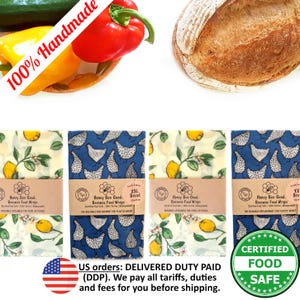XXL Bread Beeswax Wraps, Affordable Gifts, No Pine Resin, Earth Kind, Reusable, Certified Food Safe Eco Friendly Zero Waste Hostess Gift