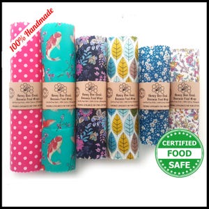 Beeswax Wraps, Award-Winning, Handmade in the UK, Reusable Sandwich Wraps, Biodegradable Food Wraps, Affordable Gifts!