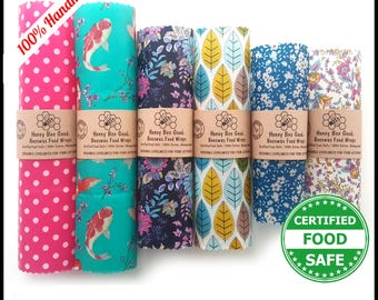 Beeswax Wraps, Award-Winning, Handmade in the UK, Reusable Sandwich Wraps, Biodegradable Food Wraps, Affordable Gifts!