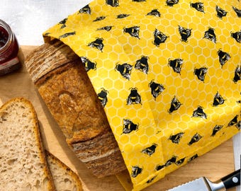 HANDMADE Beeswax Bread Bag + Free Cotton Bag, Certified Food Safe, XXL Beeswax Bag, Award-Winning Pine Resin-Free, Eco Friendly