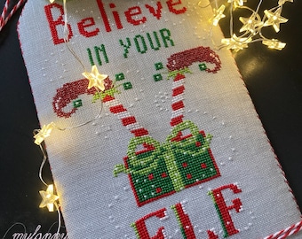 Believe in your Elf - Instant Download PDF Cross Stitch pattern